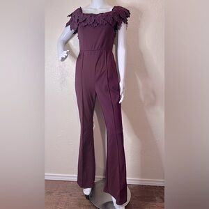Burgundy one piece jumpsuit s L